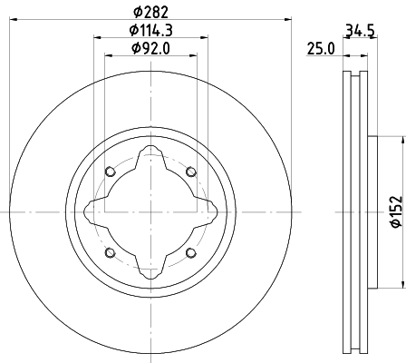 HELLA Féktárcsa, mind 8DD355104-971