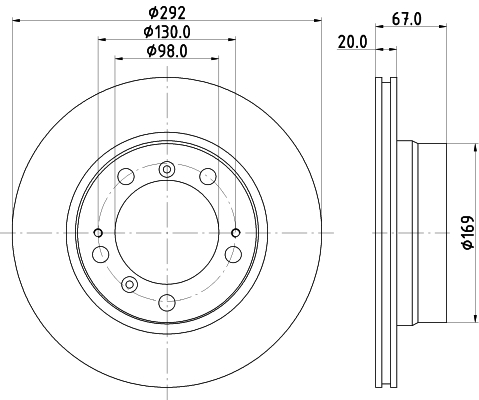 HELLA Féktárcsa, mind 8DD355105-721