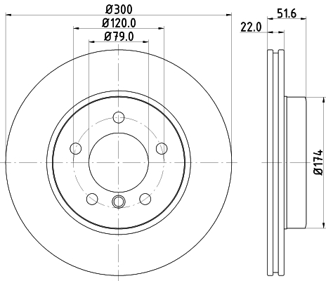 HELLA Féktárcsa, mind 8DD355106-551