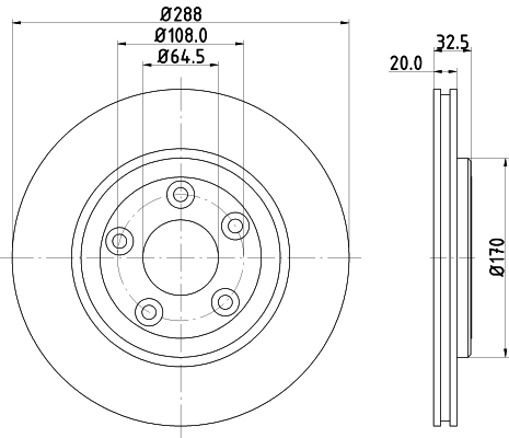 HELLA Féktárcsa, mind 8DD355106-831