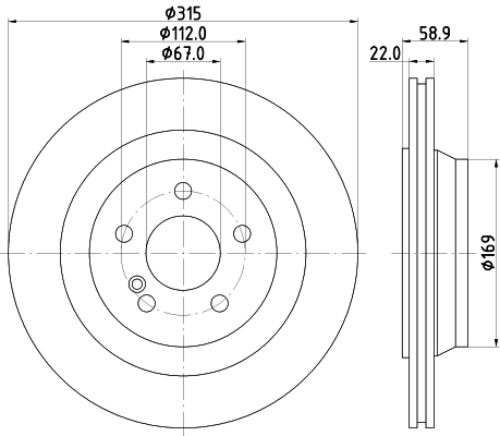 HELLA Féktárcsa, mind 8DD355107-961