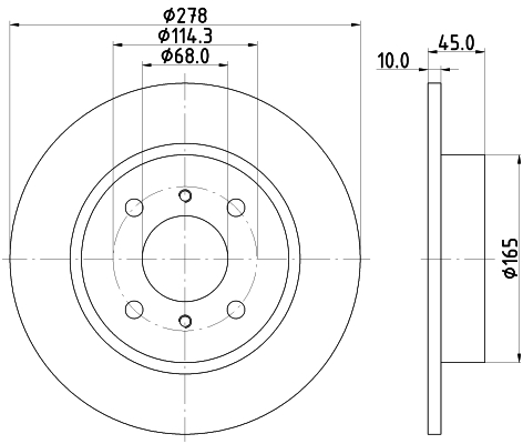 HELLA Féktárcsa, mind 8DD355110-661