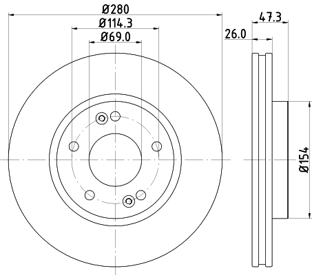 HELLA 8DD355120-141 Első féktárcsa