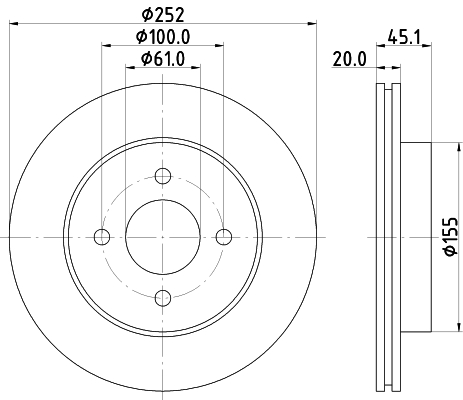 HELLA Féktárcsa, mind 8DD355112-961