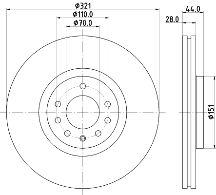 HELLA Féktárcsa, mind 8DD355113-101