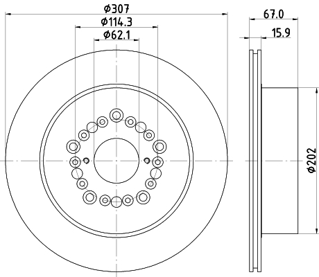 HELLA Féktárcsa, mind 8DD355113-151