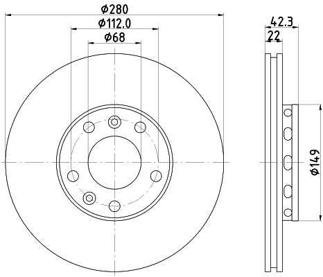 HELLA Féktárcsa, mind 8DD355113-321