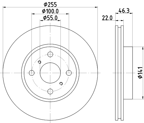 HELLA Féktárcsa, mind 8DD355113-581