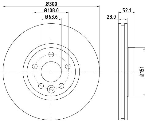 HELLA Első féktárcsa 8DD355118-831