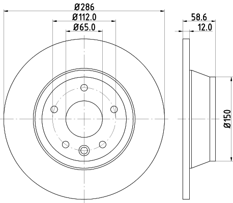 HELLA Féktárcsa, mind 8DD355113-841