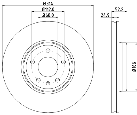 HELLA Féktárcsa, mind 8DD355113-881