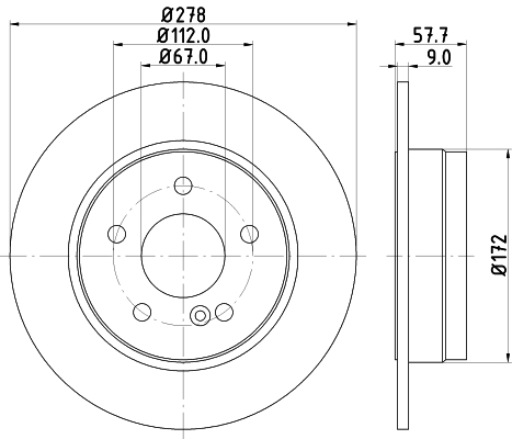 HELLA Féktárcsa, mind 8DD355114-181