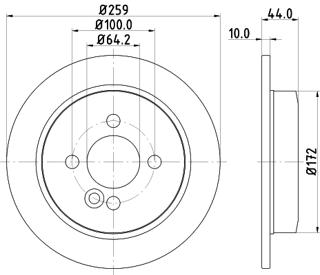 HELLA Féktárcsa, mind 8DD355115-261