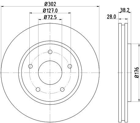 HELLA Féktárcsa, mind 8DD355115-841