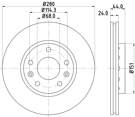 HELLA Féktárcsa, mind 8DD355116-151