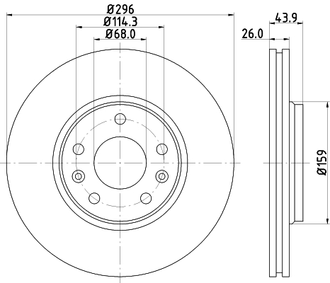 HELLA Féktárcsa, mind 8DD355116-161