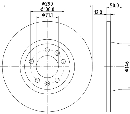 HELLA Féktárcsa, mind 8DD355116-171