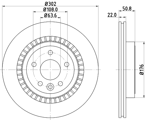 HELLA Féktárcsa, mind 8DD355116-191