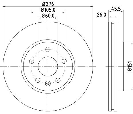 HELLA Féktárcsa, mind 8DD355116-351