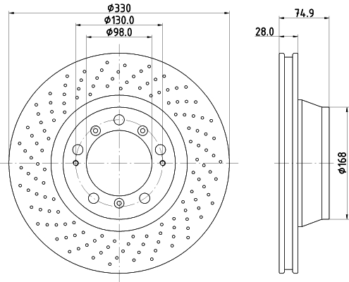 HELLA Hátsó féktárcsa 8DD355135-051