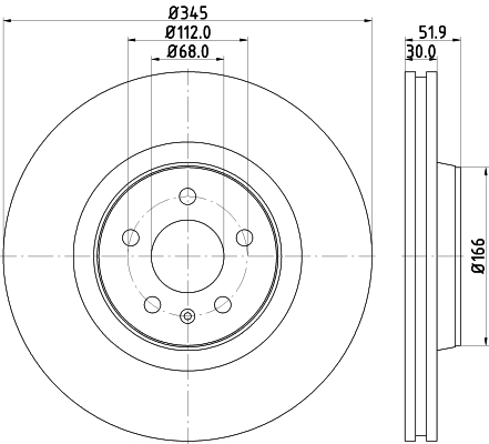 HELLA Féktárcsa, mind 8DD355117-181