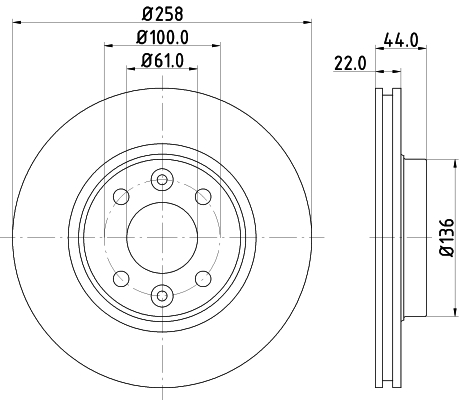 HELLA Féktárcsa, mind 8DD355119-461