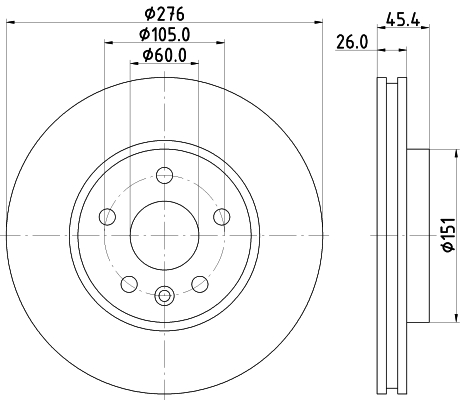 HELLA Féktárcsa, mind 8DD355122-841