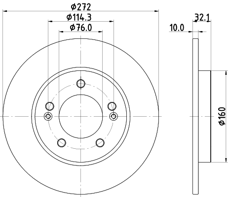 HELLA Hátsó féktárcsa 8DD355126-501