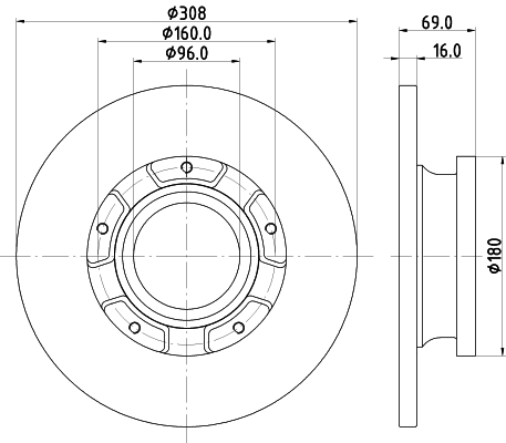 HELLA Féktárcsa, mind 8DD355126-591