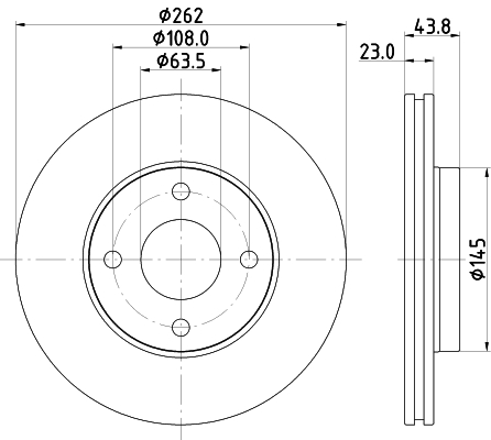 HELLA Féktárcsa, mind 8DD355126-601