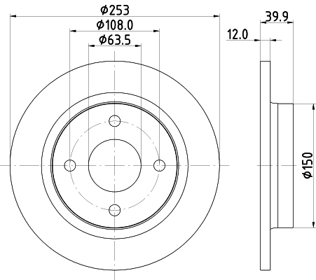 HELLA Féktárcsa, mind 8DD355126-611