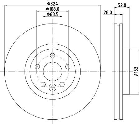 HELLA Féktárcsa, mind 8DD355126-661