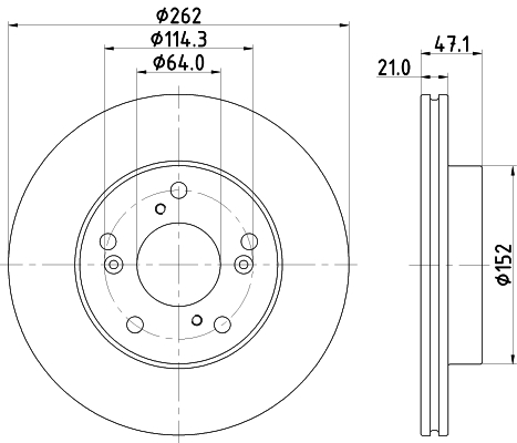 HELLA Féktárcsa, mind 8DD355126-951