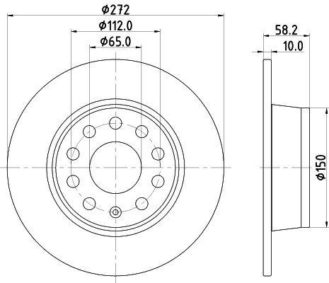 HELLA Féktárcsa, mind 8DD355131-811