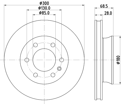 HELLA Első féktárcsa 8DD355131-891