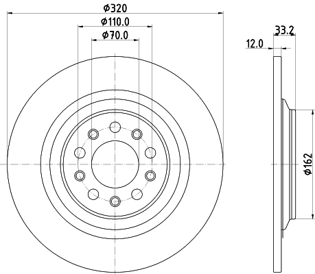 HELLA Féktárcsa, mind 8DD355132-101