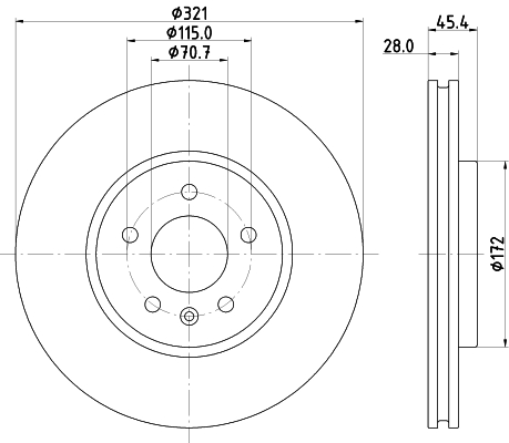 HELLA Féktárcsa, mind 8DD355132-171