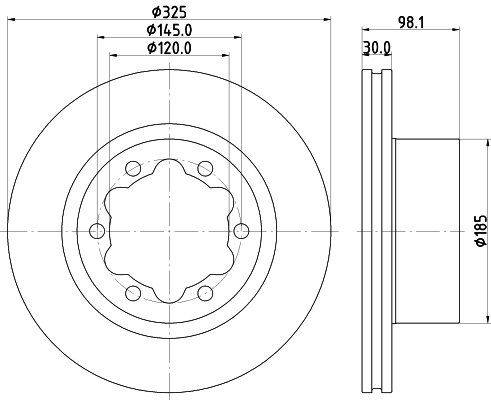 HELLA Féktárcsa, mind 8DD355132-201