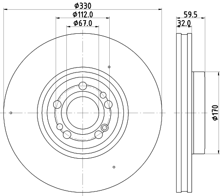 HELLA Féktárcsa, mind 8DD355132-331