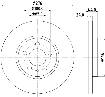 HELLA Féktárcsa, mind 8DD355132-891