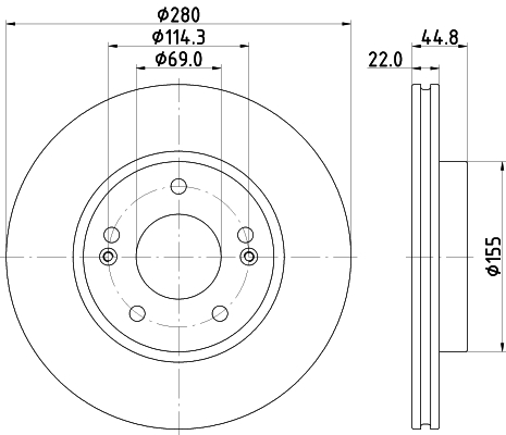 HELLA Féktárcsa, mind 8DD355132-641