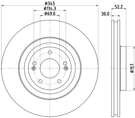 HELLA Első féktárcsa 8DD355132-681