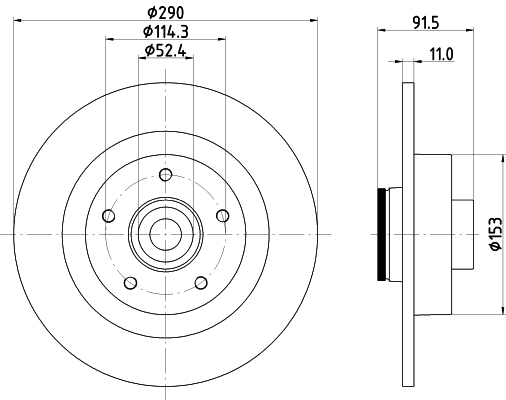 HELLA Féktárcsa, mind 8DD355133-241