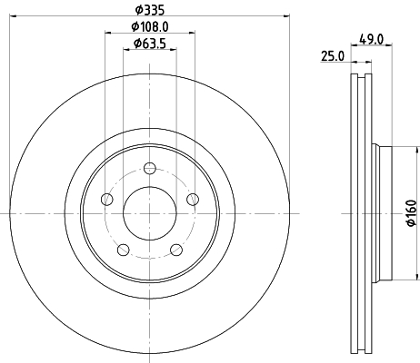 HELLA Első féktárcsa 8DD355134-631