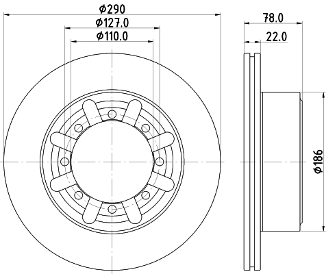 HELLA Féktárcsa, mind 8DD355133-321