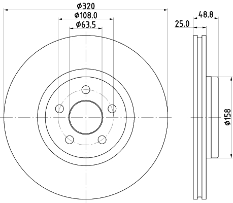 HELLA Féktárcsa, mind 8DD355133-561