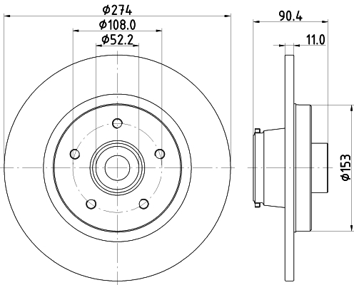 HELLA Féktárcsa, mind 8DD355133-851