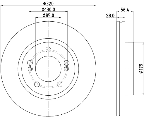 HELLA Féktárcsa, mind 8DD355134-321