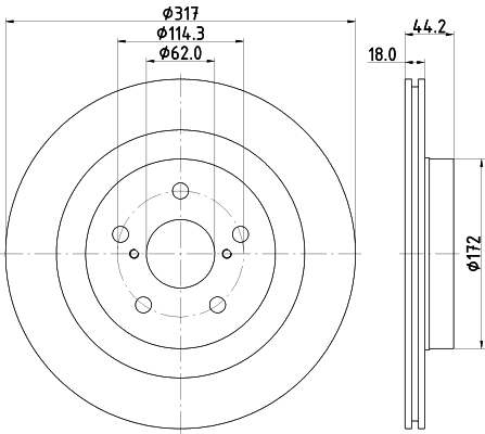 HELLA Féktárcsa, mind 8DD355134-961