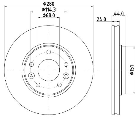 HELLA Féktárcsa, mind 8DD355135-091